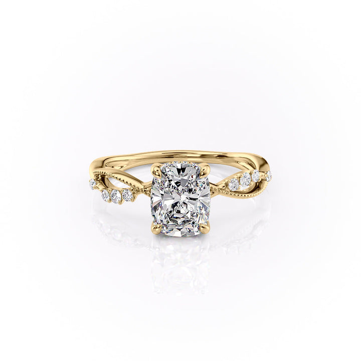 3.0CT Cushion Lab Grown E/VS1 Diamond Vintage Infinity Engagement Ring