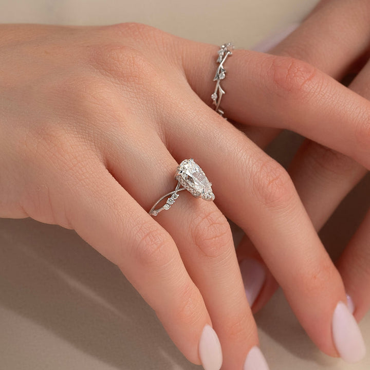 2.50CT Pear Diamond Art Deco Infinity Lab Grown F/VS1 Engagement Ring