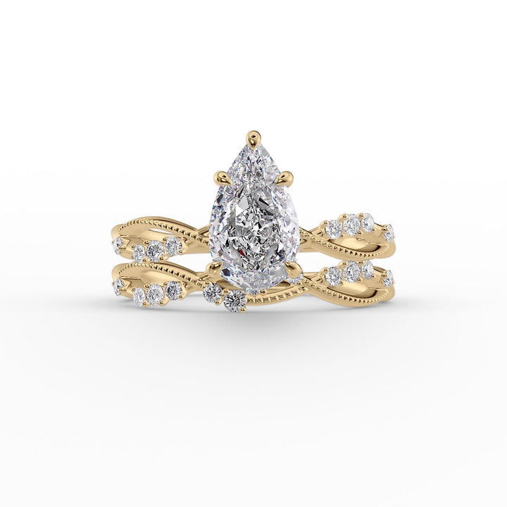 2.50CT Pear Diamond Art Deco Infinity Lab Grown F/VS1 Engagement Ring