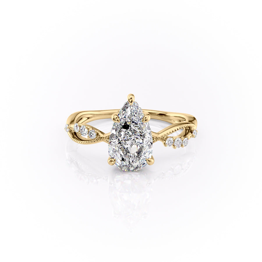 2.50CT Pear Diamond Art Deco Infinity Lab Grown F/VS1 Engagement Ring