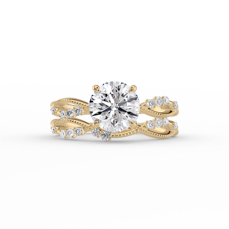 2.50CT Round Lab Grown F/VS1 Diamond Milgrain Infinity Engagement Ring
