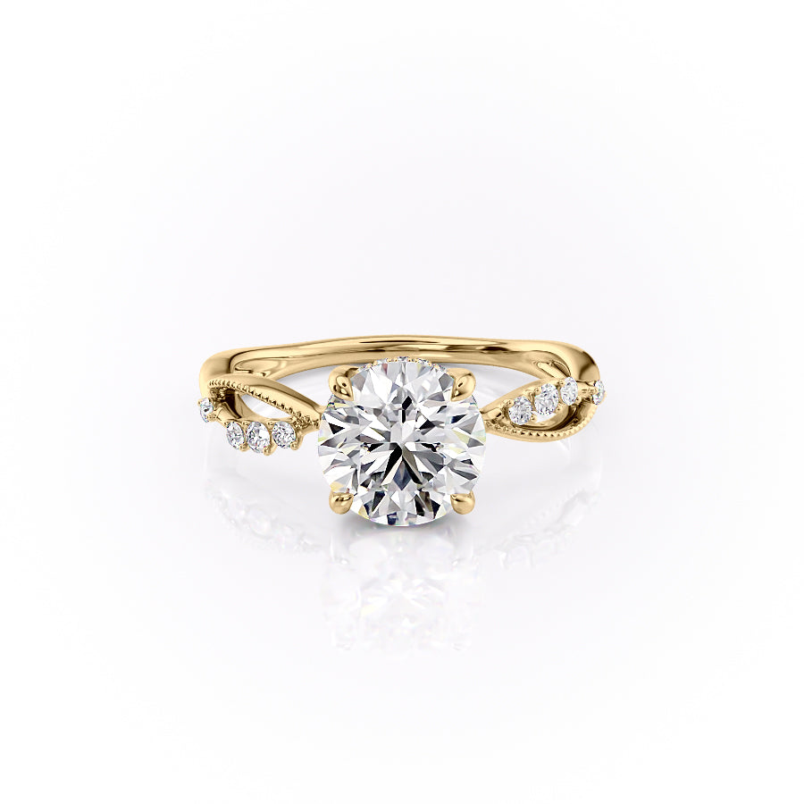 2.50CT Round Lab Grown F/VS1 Diamond Milgrain Infinity Engagement Ring