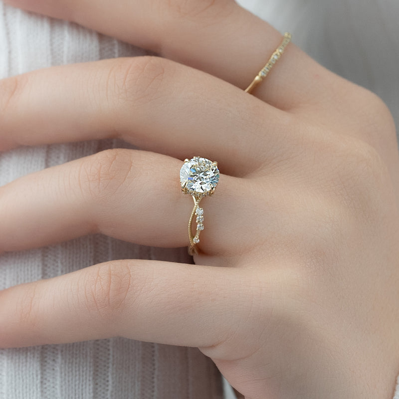2.50CT Round Lab Grown F/VS1 Diamond Milgrain Infinity Engagement Ring
