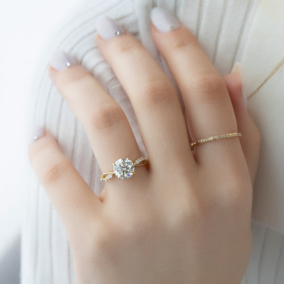 2.50CT Round Lab Grown F/VS1 Diamond Milgrain Infinity Engagement Ring