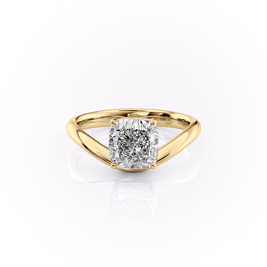 2.0CT Cushion Lab Grown F/VS1 Waves Diamond Engagement Ring