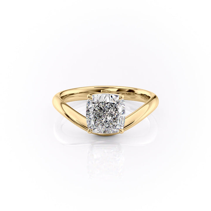 2.0CT Cushion Lab Grown F/VS1 Waves Diamond Engagement Ring