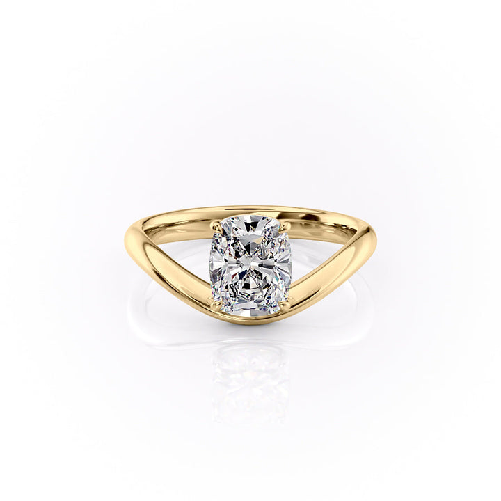 3.0CT Elongated Cushion Lab Grown F/VVS1 Diamond Wave Engagement Ring