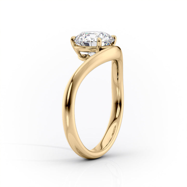 3.0CT Pear Lab Grown D/VVS1 Diamond Curved Engagement Ring