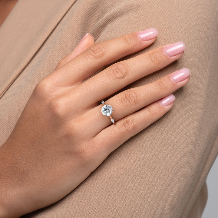 2.0CT Round Lab Grown F/VVS1 Diamond Solitaire Engagement Ring