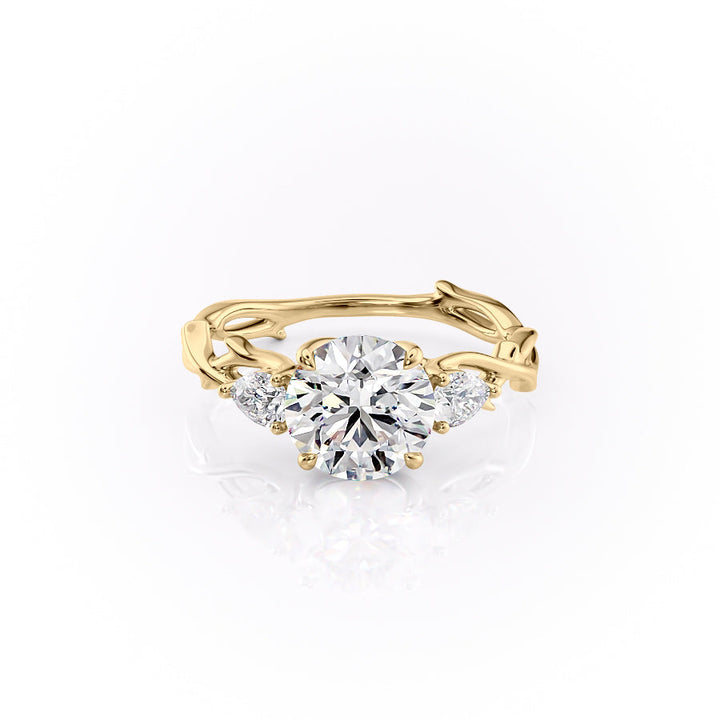 2.0CT Round Lab Grown F/VVS1 Diamond Nature Inspired Engagement Ring