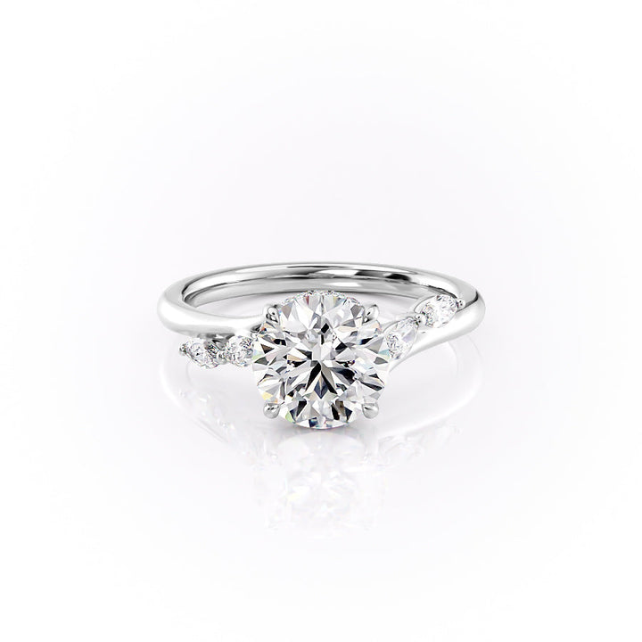 4.0CT Round Lab Grown F/VS1 Hidden Halo Diamond Pave Engagement Ring
