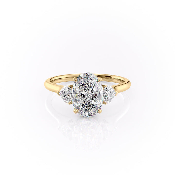 2.50CT Oval Lab Grown E/VS1 Diamond Three Stone Engagement Ring