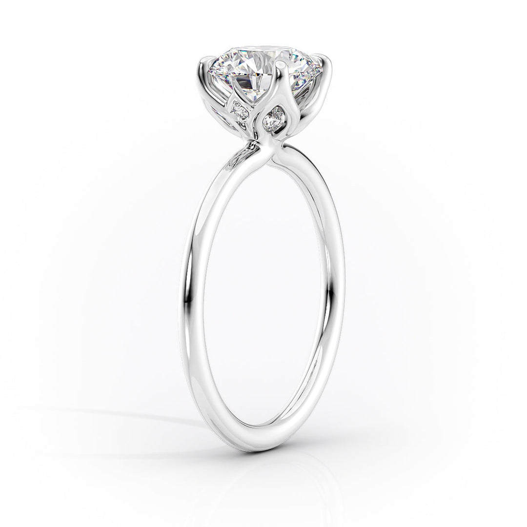 2.50CT Pear Lab Grown E/VVS1 Diamond Tulip Set Engagement Ring