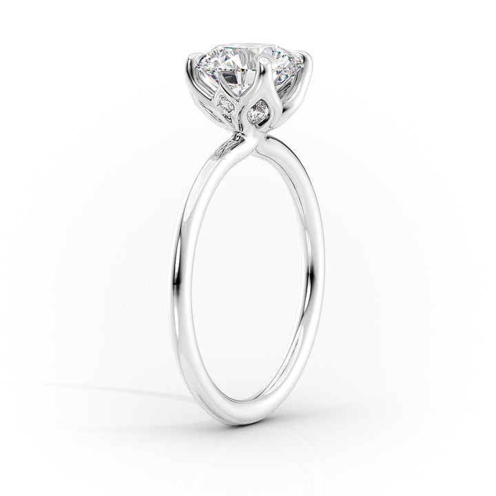 2.50CT Pear Lab Grown E/VVS1 Diamond Tulip Set Engagement Ring