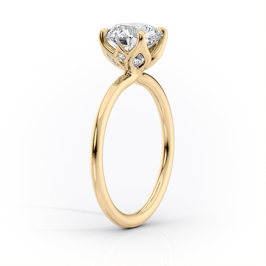 2.50CT Pear Lab Grown E/VVS1 Diamond Tulip Set Engagement Ring