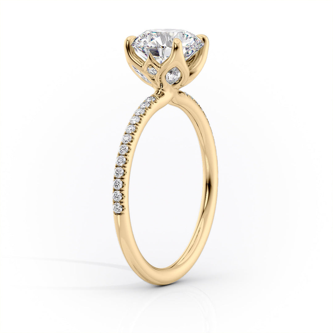 3.50CT Cushion Lab Grown F/VS2 Diamond Tulip Set Engagement Ring