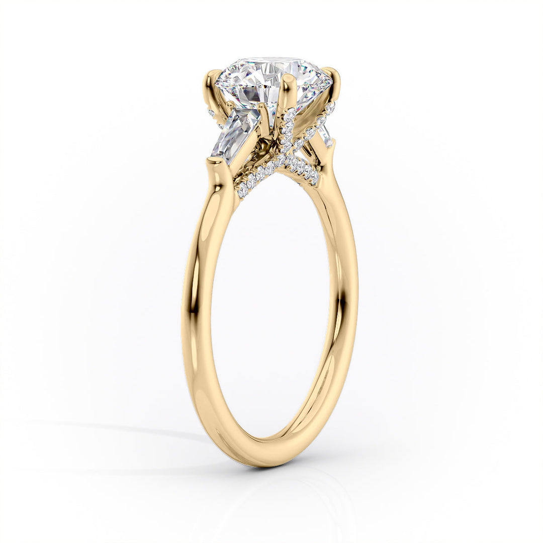 3.0CT Round Lab Grown F/VS2 Three Stone Diamond Engagement Ring