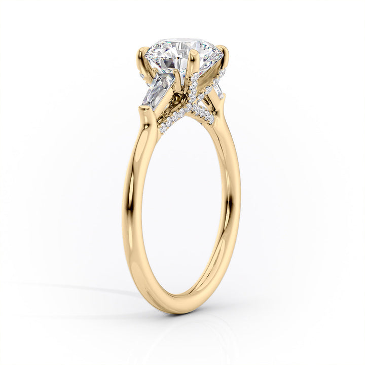 3.0CT Round Lab Grown F/VS2 Three Stone Diamond Engagement Ring