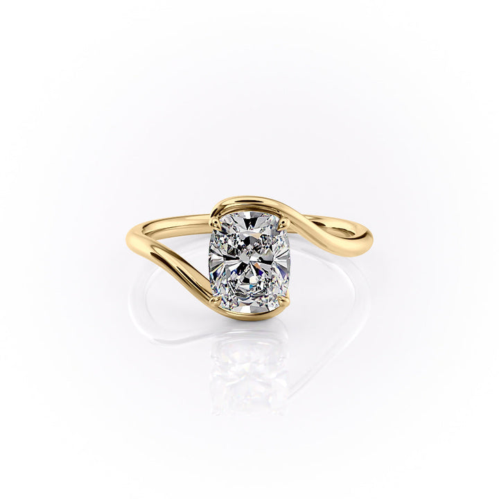 4.0CT Cushion Lab Grown Bypass F/VVS2 Diamond Engagement Ring