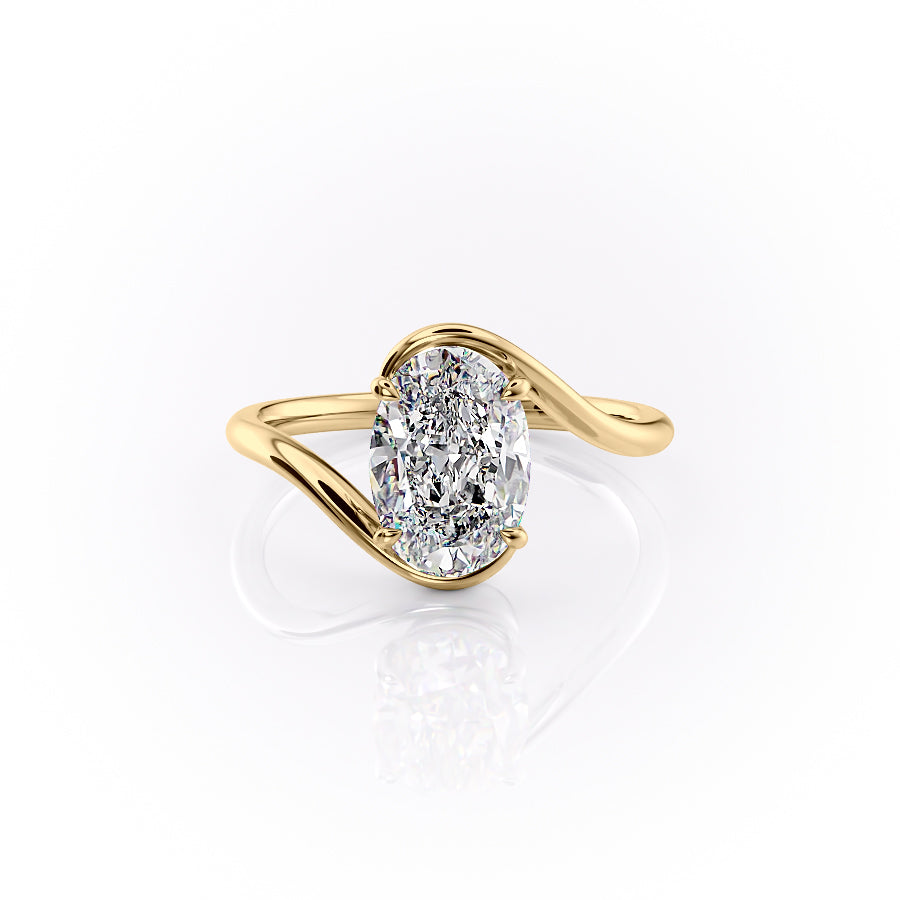 2.0CT Oval Lab Grown F/VVS2 Diamond Bypass Engagement Ring