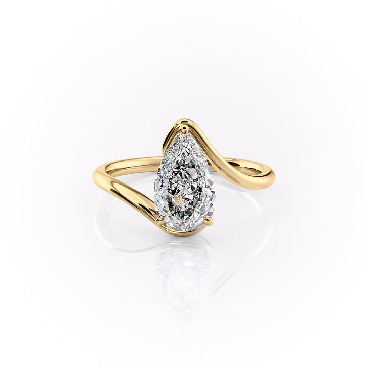 3.50CT Pear Lab Grown E/VS2 Diamond Bypass Engagement Ring