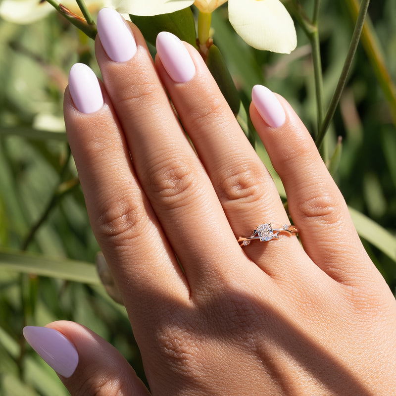 3.0CT Cushion Lab Grown F/VVS1 Diamond Twig Engagement Ring