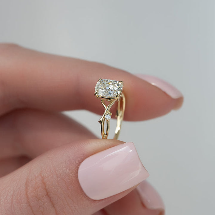 1.0CT Cushion Lab Grown F/VVS2 Diamond Infinity Engagement Ring