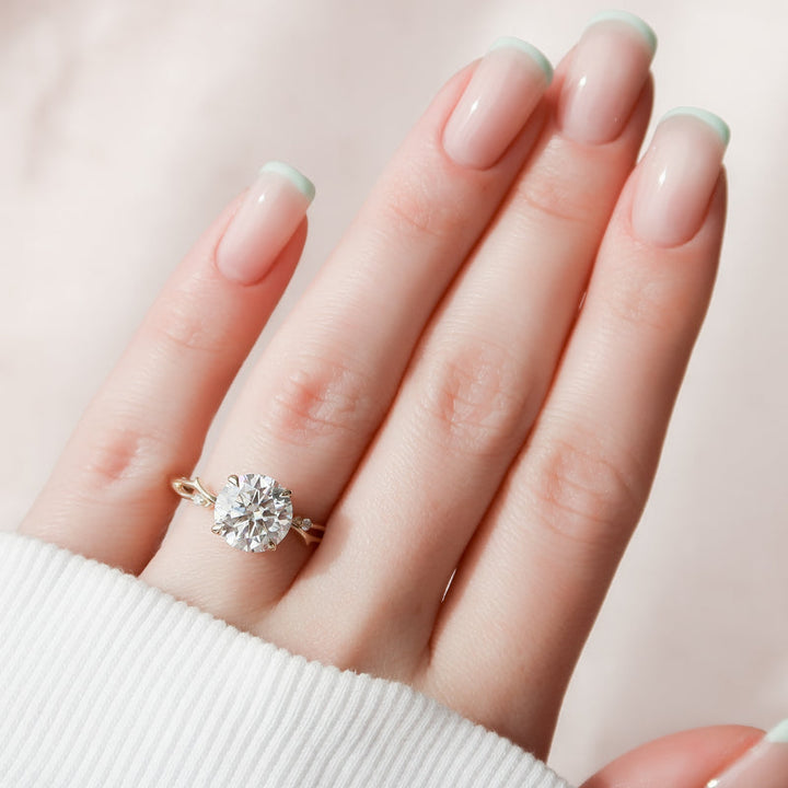 2.0CT Round Lab Grown Diamond F/VVS2 Twig Engagement Ring