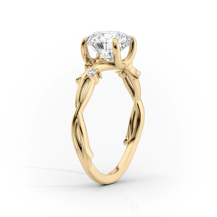 2.0CT Round Lab Grown Diamond F/VVS2 Twig Engagement Ring