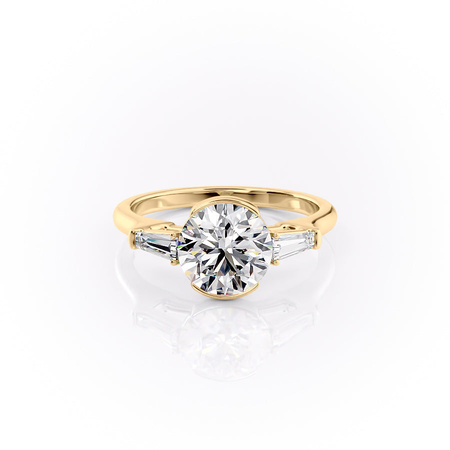 2.50CT Round Lab Grown Three Stone F/VS2 Diamond Engagement Ring