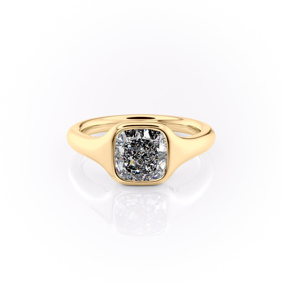 2.0CT Cushion Lab Grown E/VS1 Diamond Dome Engagement Ring