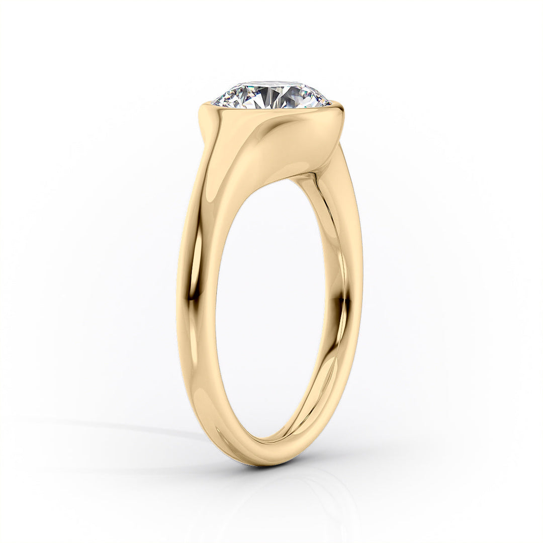 2.0CT Round Lab Grown F/VVS2 Bezel Set Diamond Dome Engagement Ring