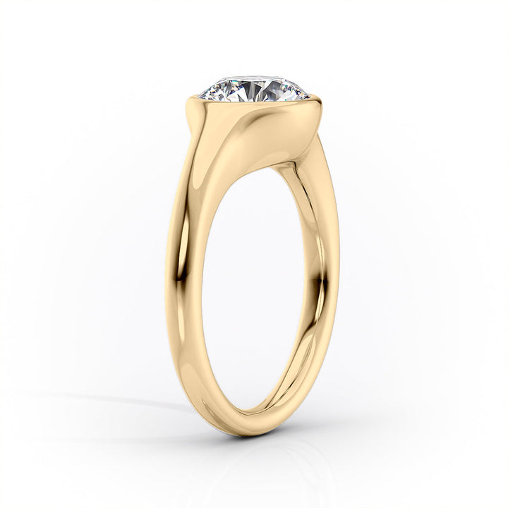 2.0CT Round Lab Grown F/VVS2 Bezel Set Diamond Dome Engagement Ring