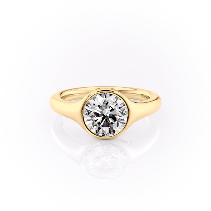 2.0CT Round Lab Grown F/VVS2 Bezel Set Diamond Dome Engagement Ring