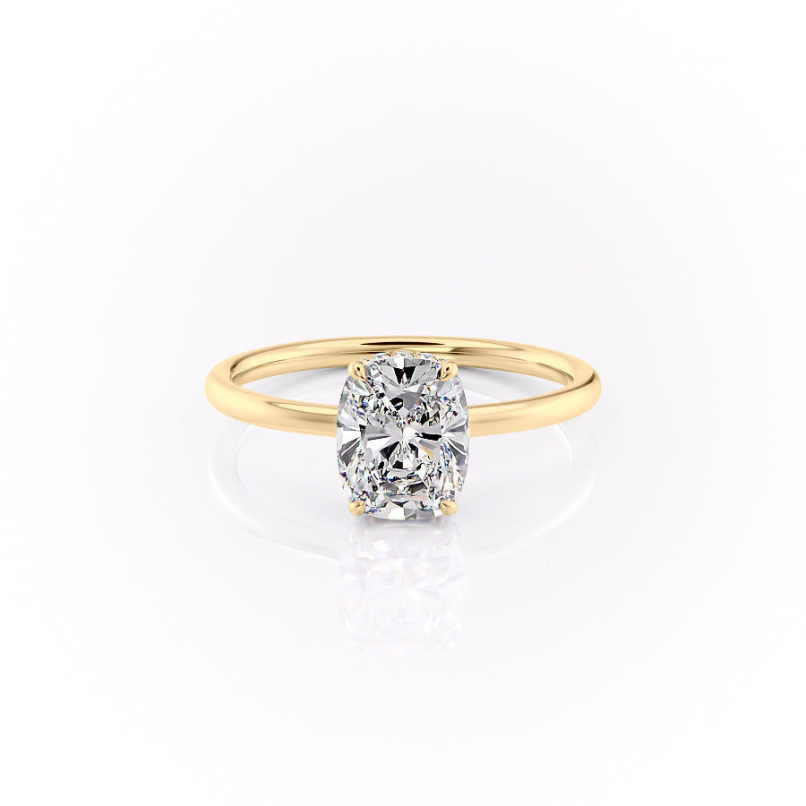 3.0CT Cushion Lab Grown F/VS1 Diamond Hidden Halo Engagement Ring