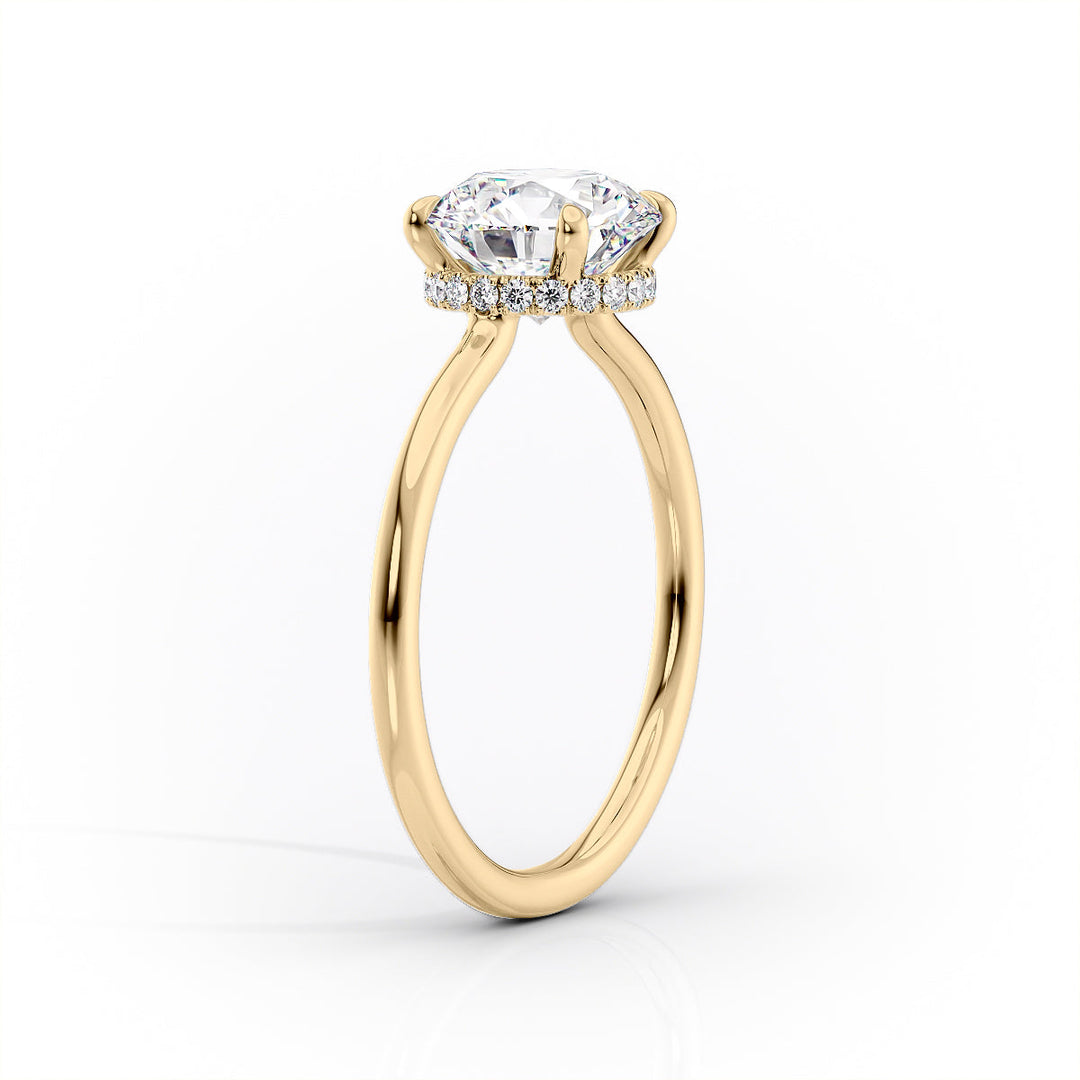 3.0CT Pear Lab Grown E/VVS2 Solitaire Diamond Hidden Halo Engagement Ring
