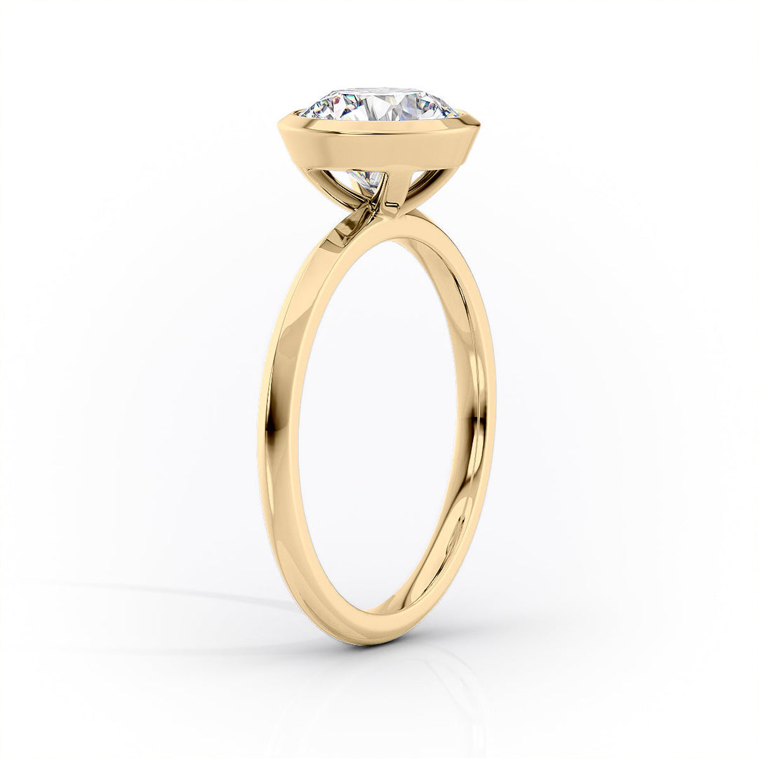 2.50CT Bezel Set Cushion Lab Grown E/VS1 Diamond Engagement Ring