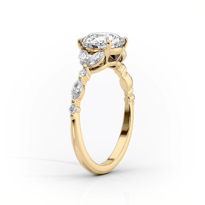 3.50CT Round Lab Grown F/VS2 Diamond Cluster Engagement Ring