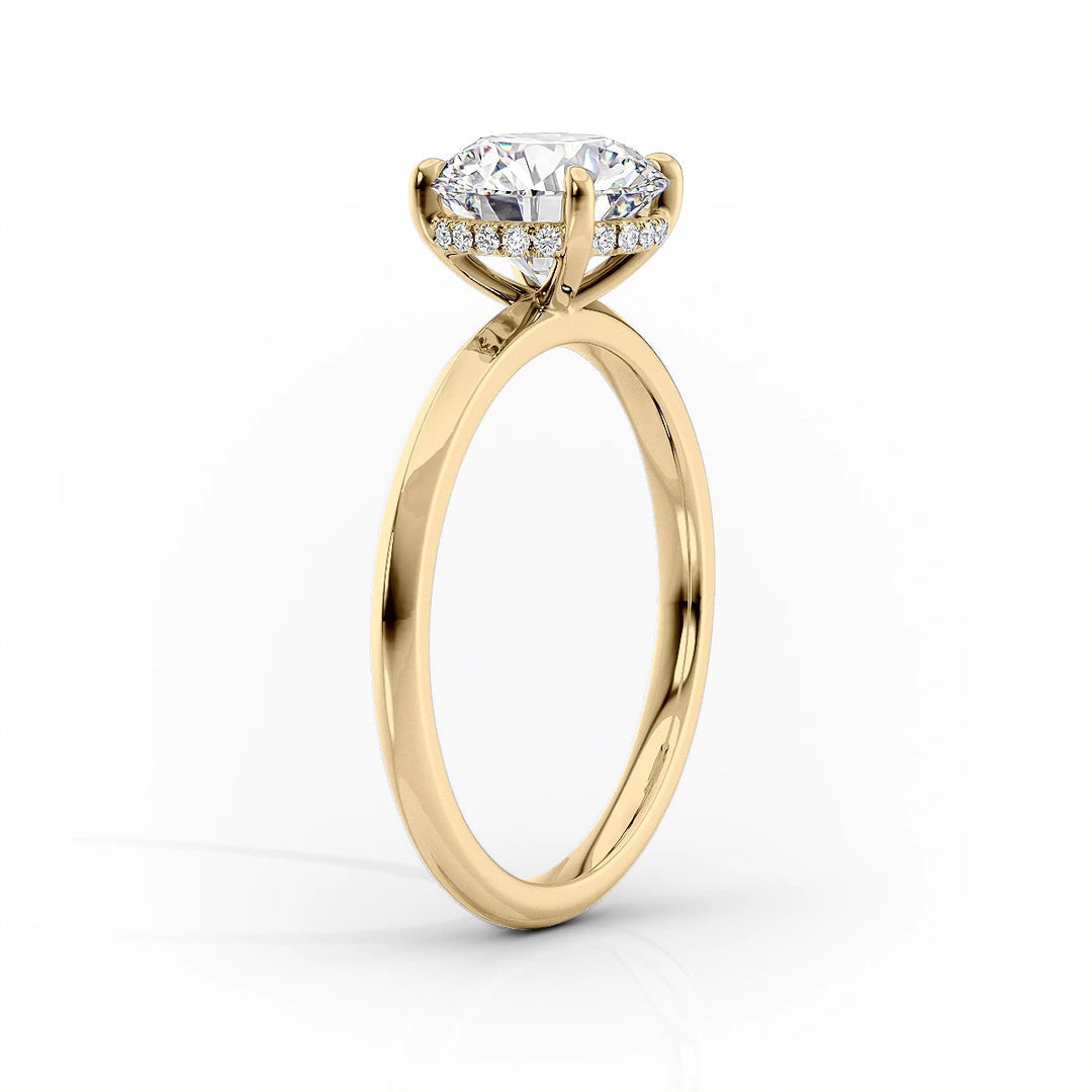 3.0CT Cushion Lab Grown Hidden Halo F/VVS1 Diamond Engagement Ring