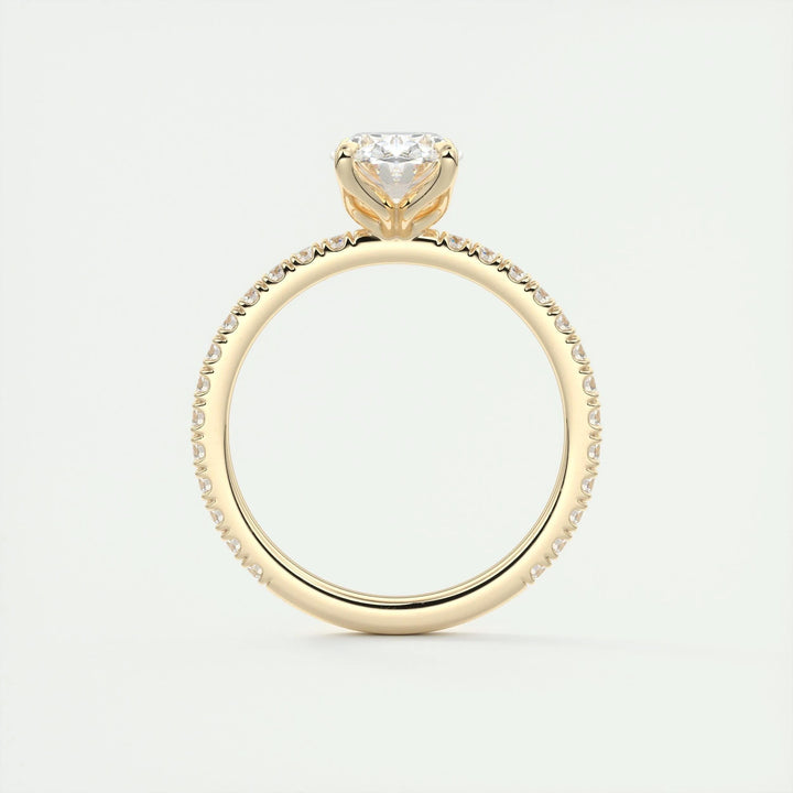 1.5ct Oval F- VS1 Diamond Pave Engagement Ring