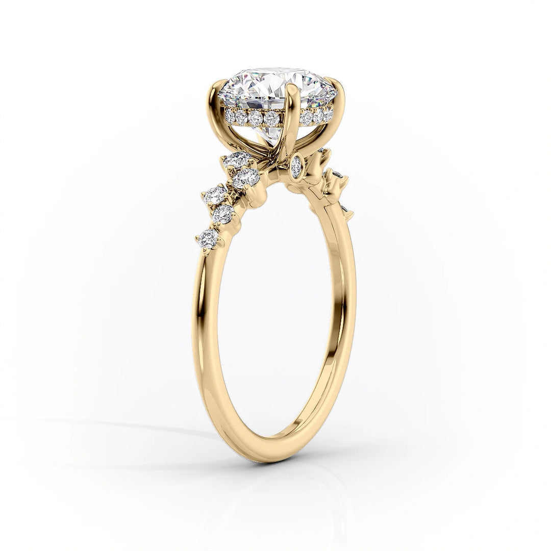 3.50CT Pear Lab Grown FVS1 Cluster Pave Diamond Engagement Ring