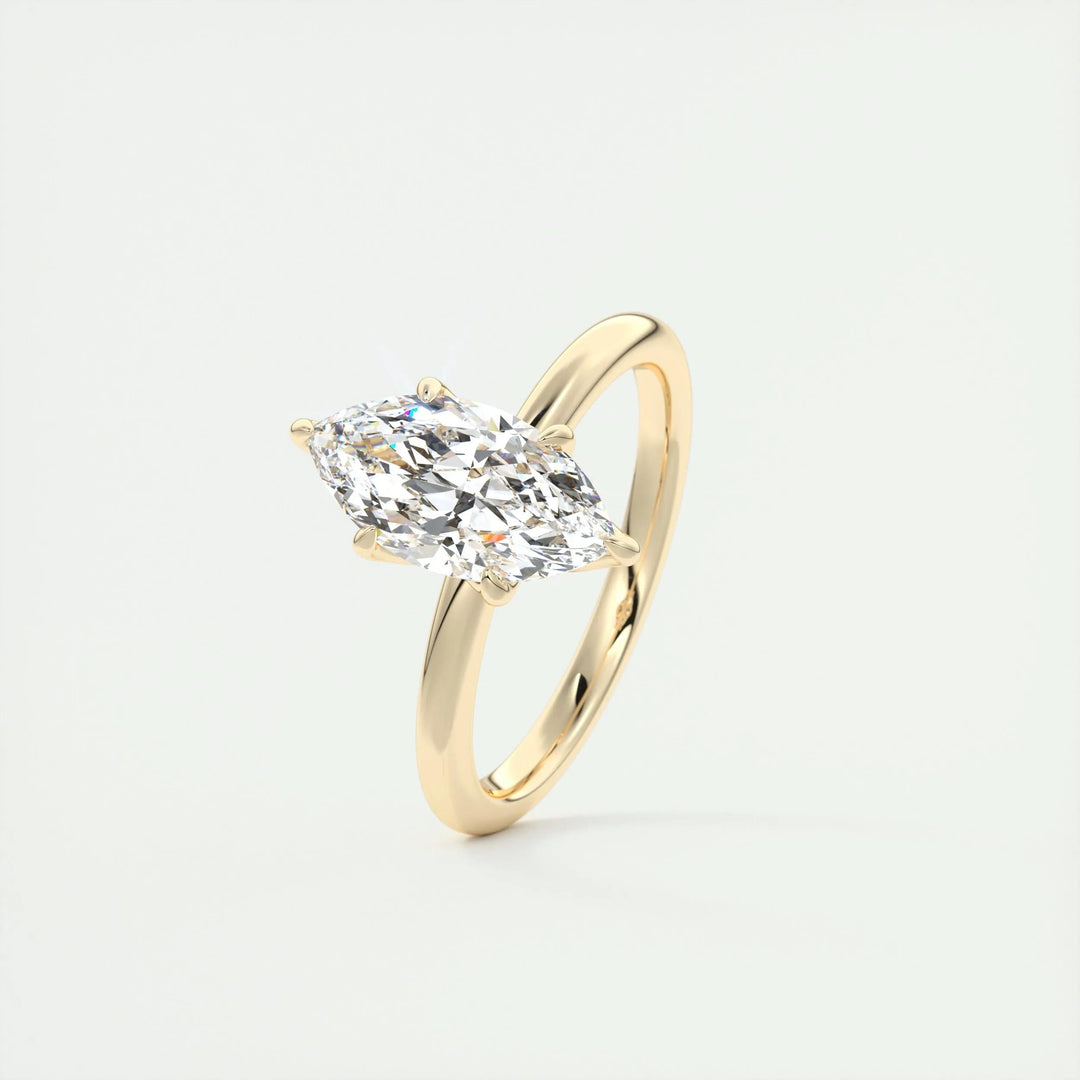 1.5ct Marquise Shaped F- VS1 Diamond Solitaire Engagement Ring