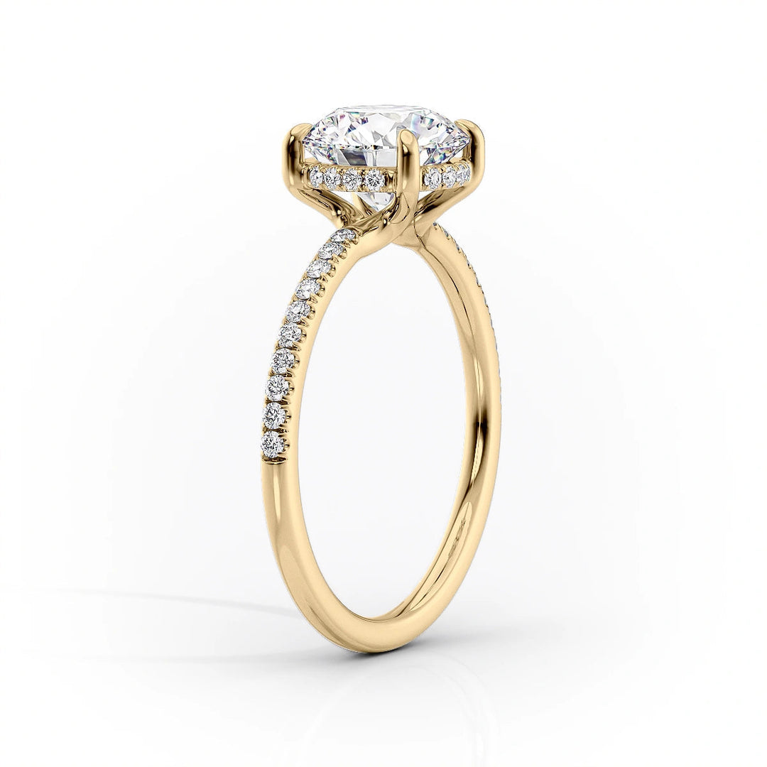 3.0CT Round Lab Grown F/VVS1 Hidden Halo Diamond Engagement Ring