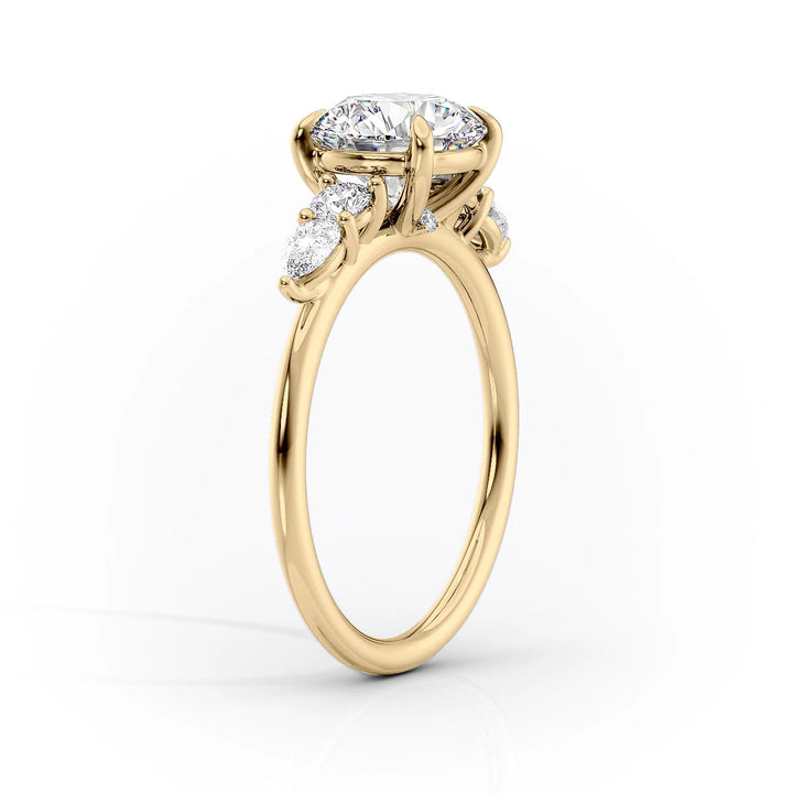 2.50CT Round Lab Grown F/VVS2 Five Stone Diamond Engagement Ring