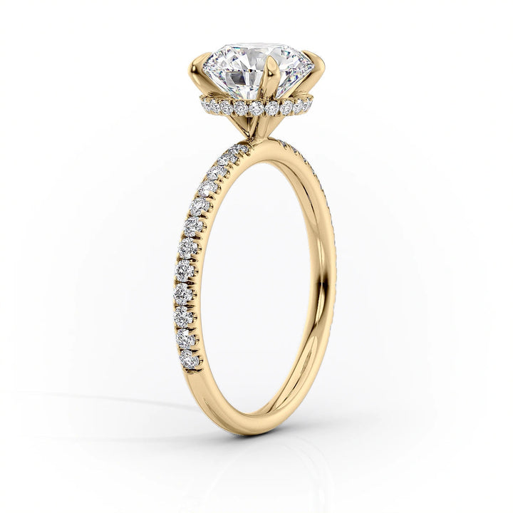2.0CT Round Lab Grown F/VVS2 Diamond Hidden Halo Engagement Ring