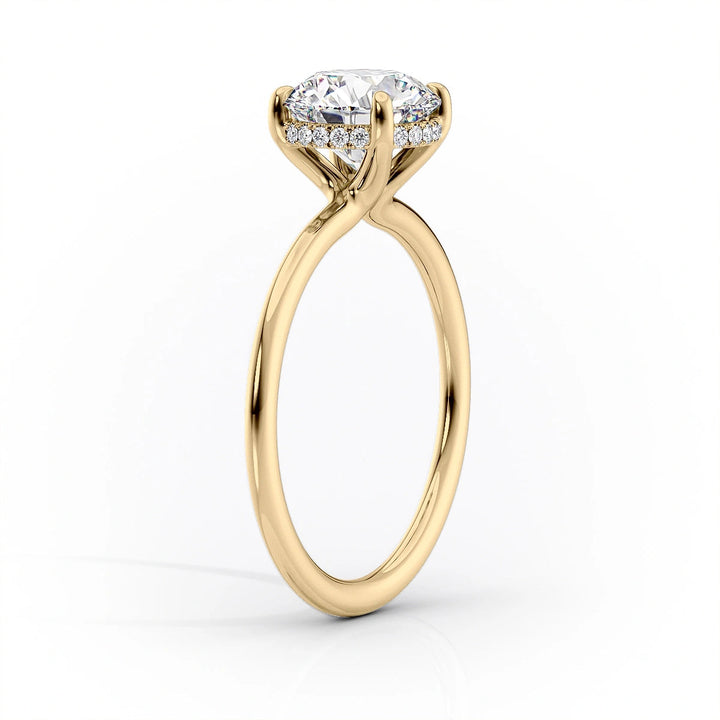 1.0CT Round Lab Grown F/VS1 Hidden Halo Diamond Engagement Ring