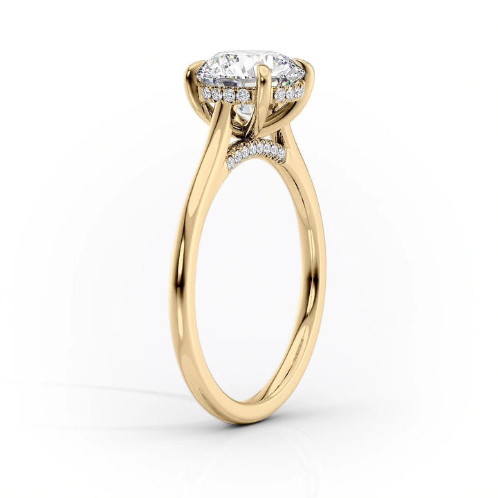 3.0CT Cushion Lab Grown Hidden Halo D/VS1 Diamond Bridge Engagement Ring