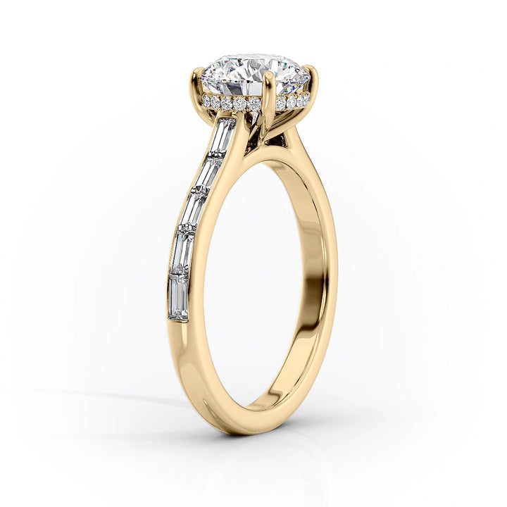3.0CT Round Lab Grown F/VVS2 Diamond Channel Pave Engagement Ring