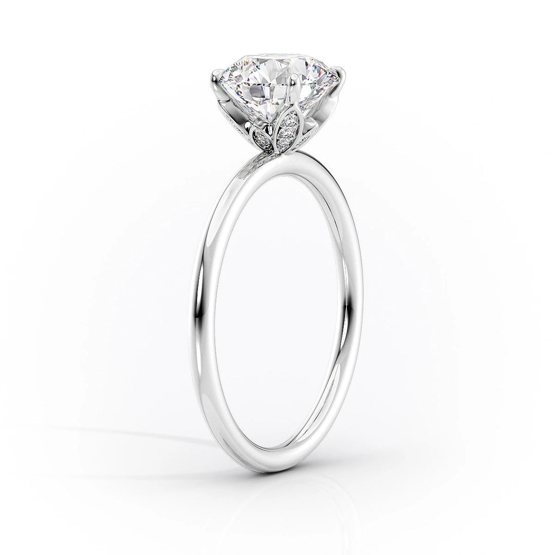 3.0CT Cushion Lab Grown E/VVS1 Tulip Set Diamond Engagement Ring