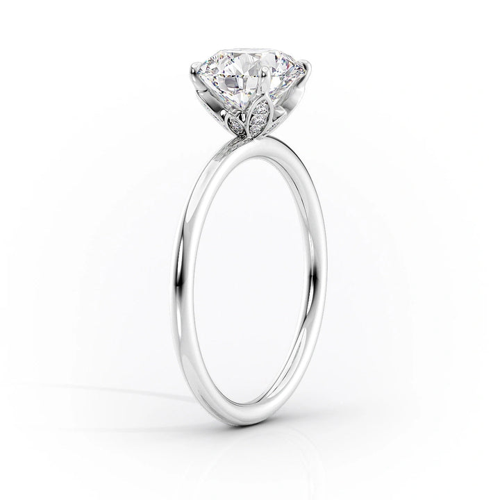 3.0CT Cushion Lab Grown E/VVS1 Tulip Set Diamond Engagement Ring